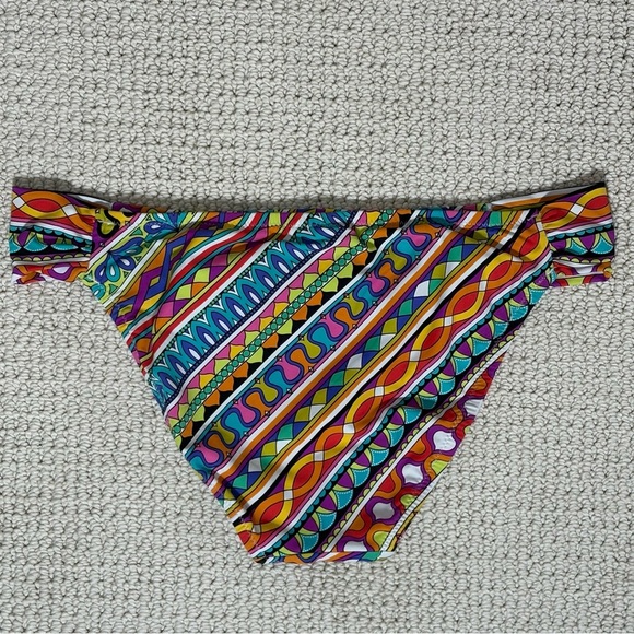 Trina Turk Women Peruvian Stripe Bikini Swimsuit Bottom Beach Pool Vibrant sz 10 - Picture 1 of 8